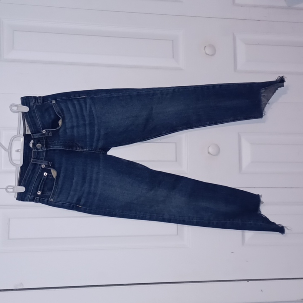 Rag & Bone Cate mid-rise skinny ankle CROPPED with Raw Edge hem, size 24